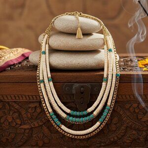 Handcrafted Boho Chic Layered Necklace | Artisanal North Indian Design